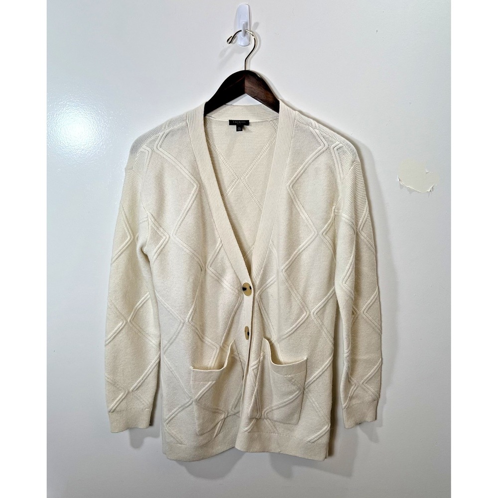 Talbots Womens Wool Cashmere Blend Cardigan S P Minimalist Classic Quiet Luxury